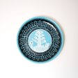 Circular Plate, Blue, Black and White For Discount