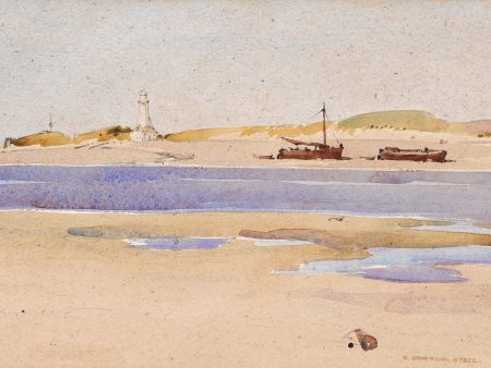 Beached Boats with Lighthouse on Sale