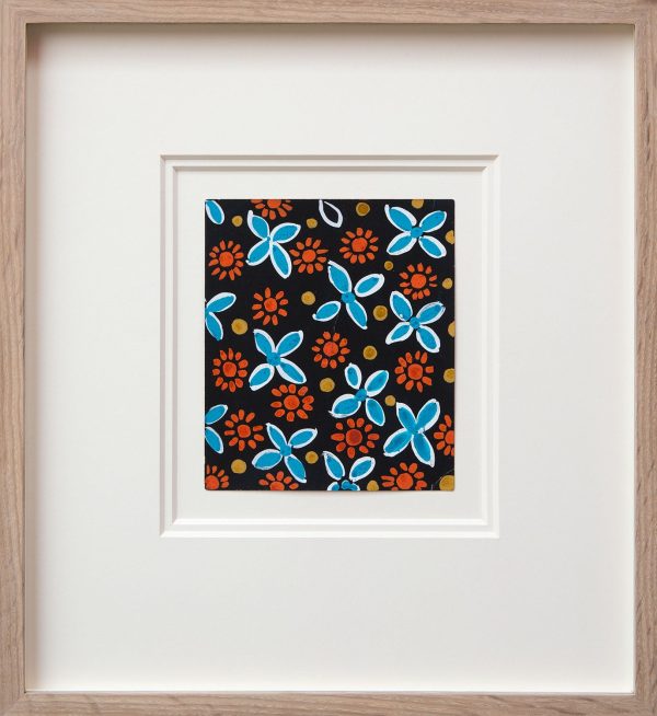 Design 1263 - Red and Blue Flowers on Black Discount