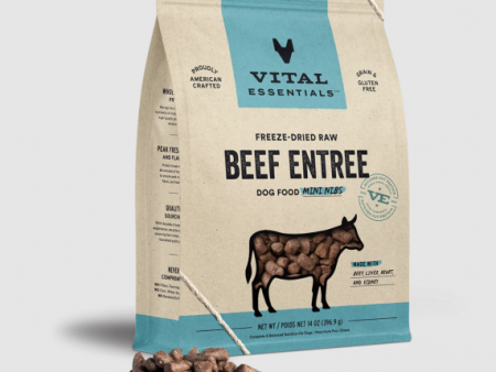 Vital Essentials Dog Food FD Mini Nibs Beef 14 oz Online now