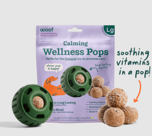 Woof Dog Treat Calming Wellness Refill Pops Large 8 oz Sale