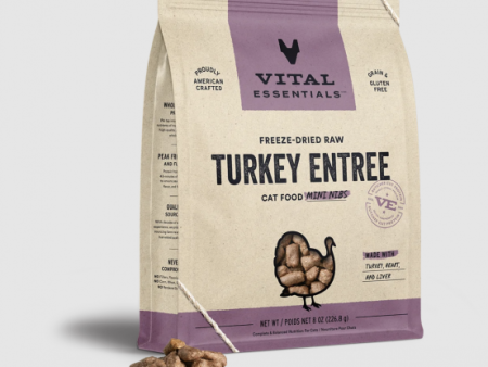 Vital Essentials Cat Food FD Mini Nibs Turkey 12 oz Hot on Sale