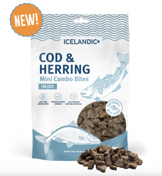 Icelandic Plus Cat Treat Combo Bites Cod & Herring 1.7 oz Online Hot Sale