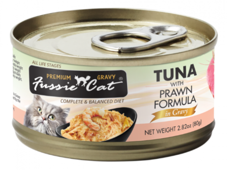 Fussie Cat Can GRAVY Tuna Prawn 2.82 oz Fashion