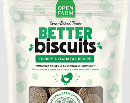 Open Farm Dog Treat Better Biscuits Turkey Oatmeal 8 oz Sale