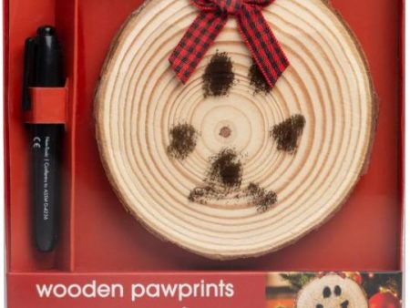 Wooden Pawprints Ornament Cheap