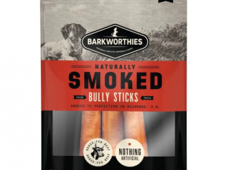 Barkworthies Smoked Bully Stick Thick 6  3 pk Cheap