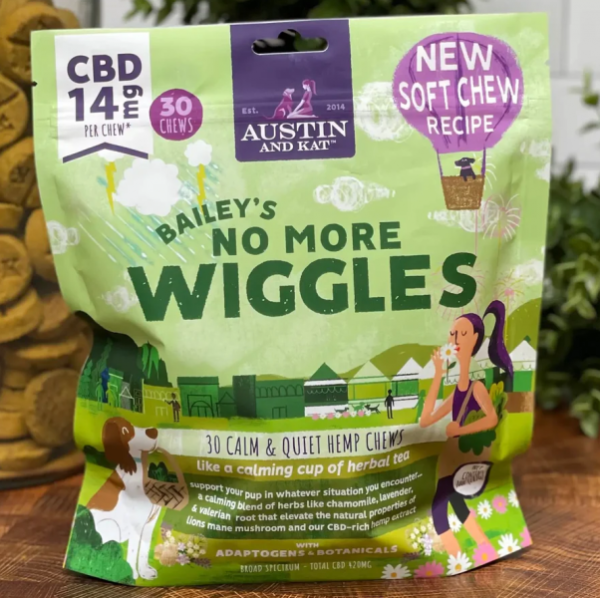 Austin and Kat No More Wiggles Chews 3 pack 14 mg .5 oz Fashion