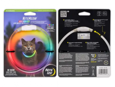 Nite Ize NiteMeow Cat Rechargeable LED Safety Necklace Supply