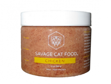 Savage Cat Frozen Chicken 12 oz Small Tub Supply