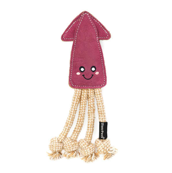 Zippy Paws Eco Suede and Rope Buddies Squid Supply