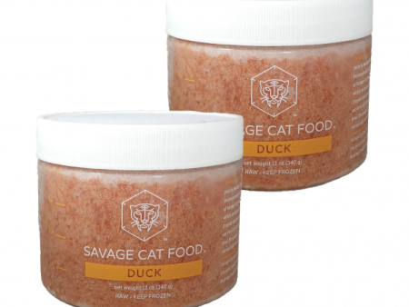 Savage Cat Frozen Duck 12 oz Small Tub Cheap