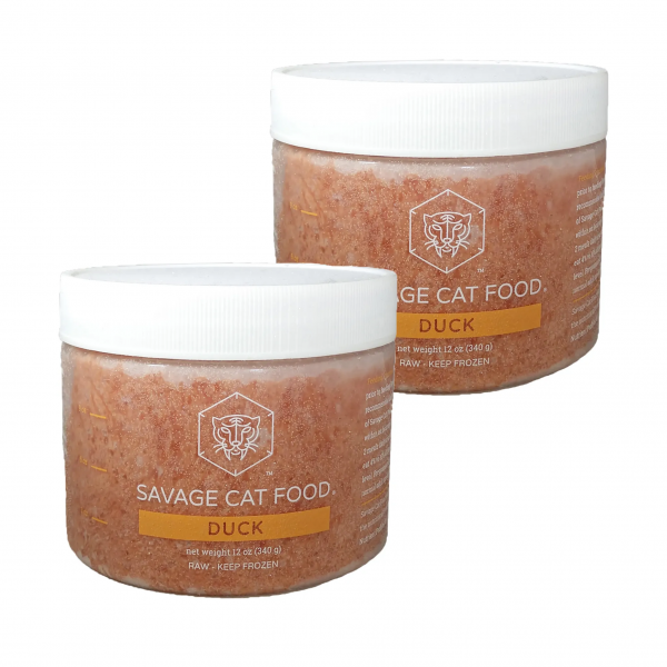 Savage Cat Frozen Duck 12 oz Small Tub Cheap