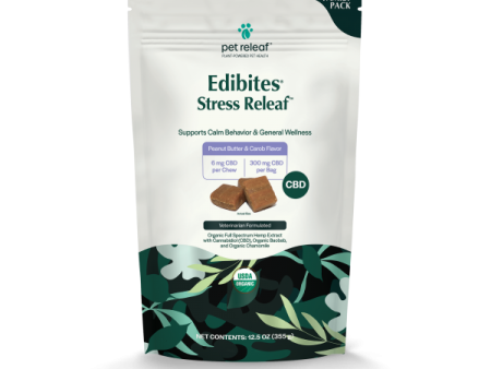 Pet Releaf Edibites Stress Releaf PB Carob Family Size 6 mg Online now