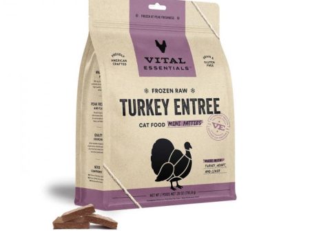 Vital Essentials Cat Frozen Turkey Mini Patties Entree 28 oz Online Hot Sale