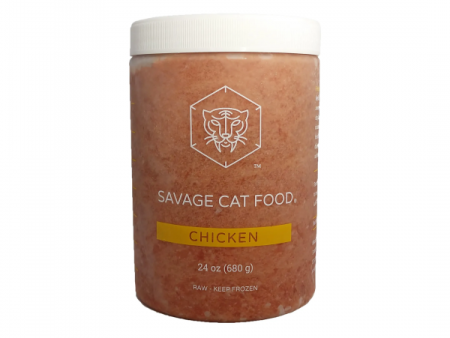 Savage Cat Frozen Chicken 24 oz Large Tub For Discount