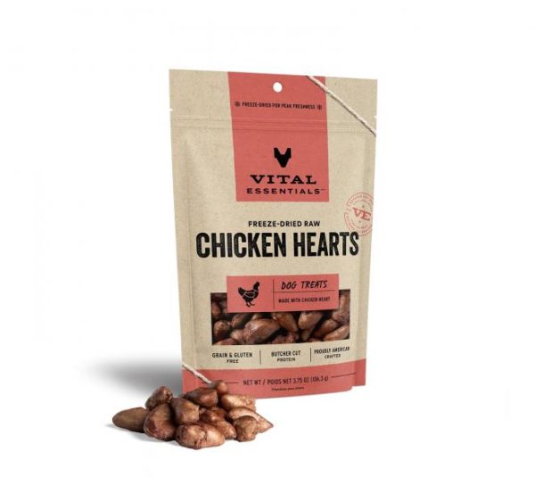 Vital Essentials Dog Treats Chicken Heart Family Size 3.75 oz. Online