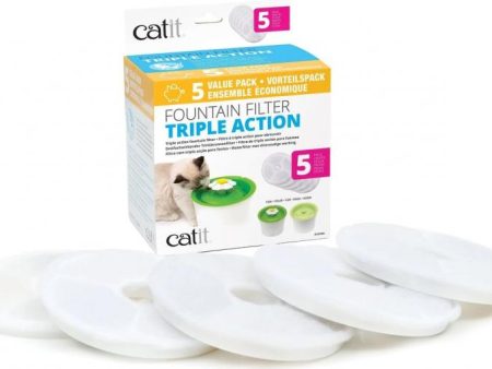 Catit Triple Action Fountain Filter - 5 pack Supply