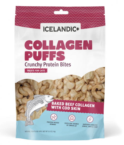 Icelandic Plus Cat Collagen Mini Puffs w  Fish .5 oz Fashion