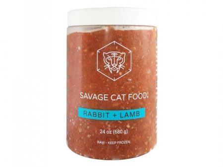 Savage Cat Frozen Rabbit 24 oz Large Tub Online Sale